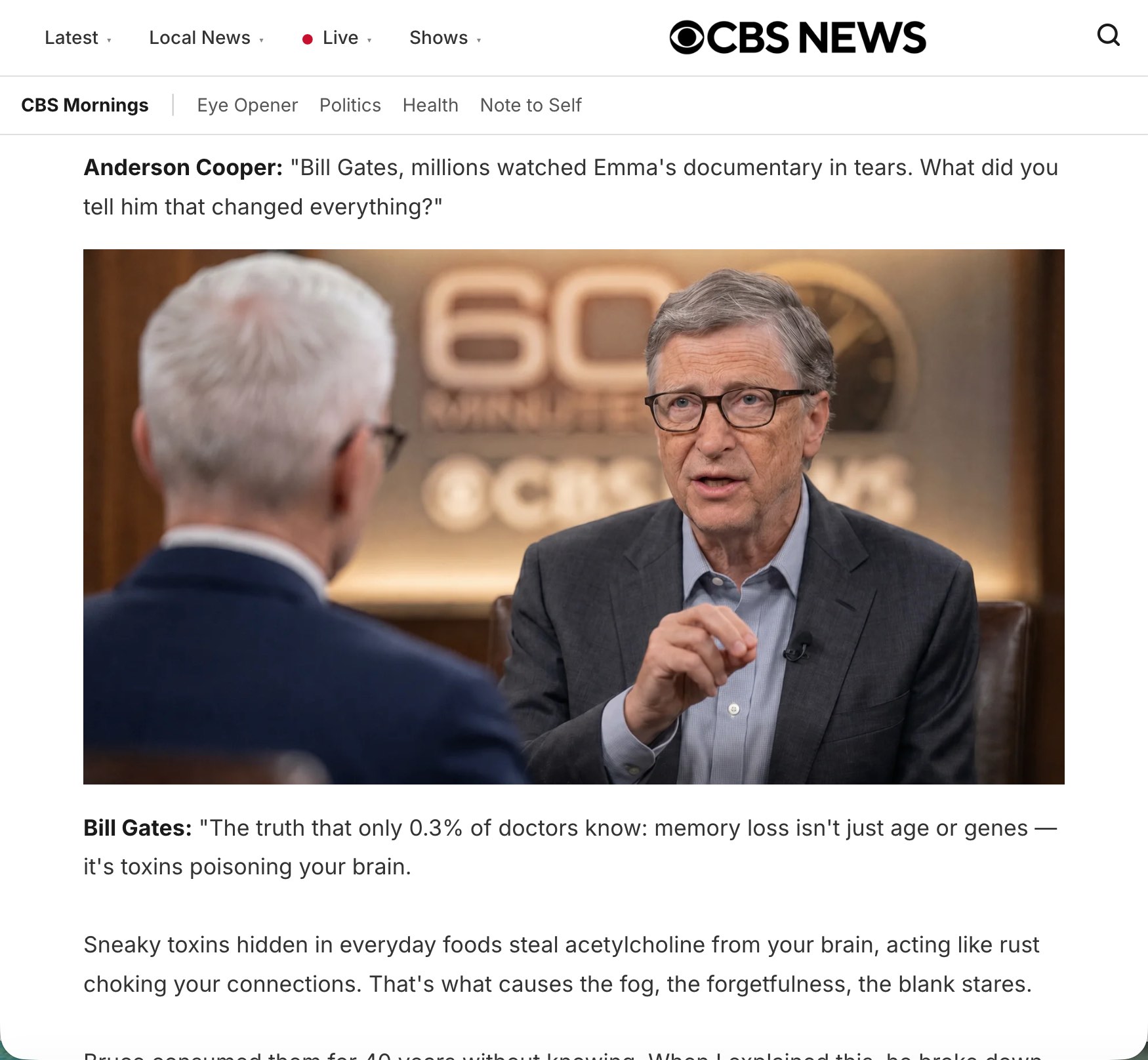 Reported scam screenshot — Health & cures (2 of 3)